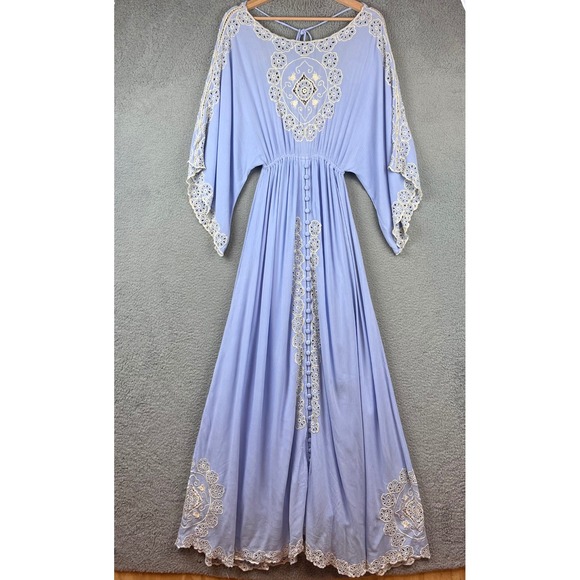 FillybooI Believe in Unicorns Long Maxi Dress Eyelet Bohemian Boho XS